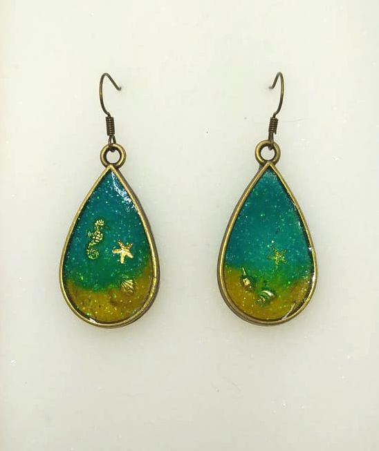 Earrings, epoxy resin