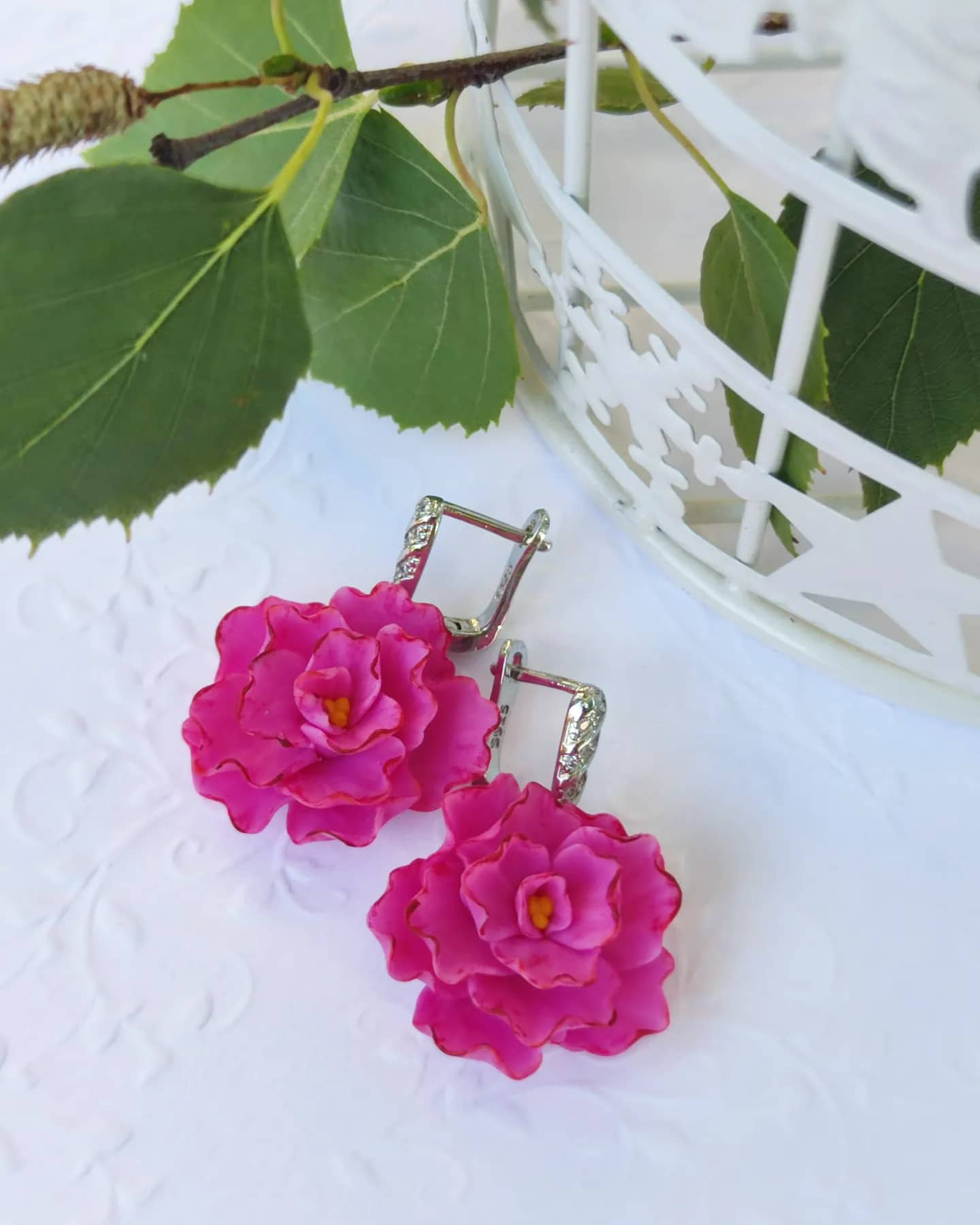 Earrings Pink violets